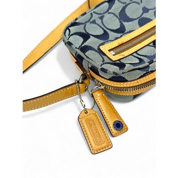 Coach Vintage Y2K Signature Blue Canvas Mini Shoulder Bag - Picture 12 of 13